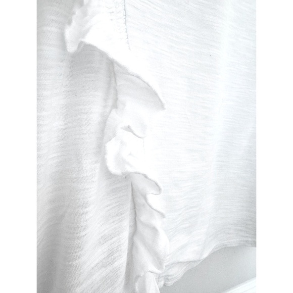 🤍VINCE CAMUTO White Ruffled Top SIZE L - Picture 4 of 5